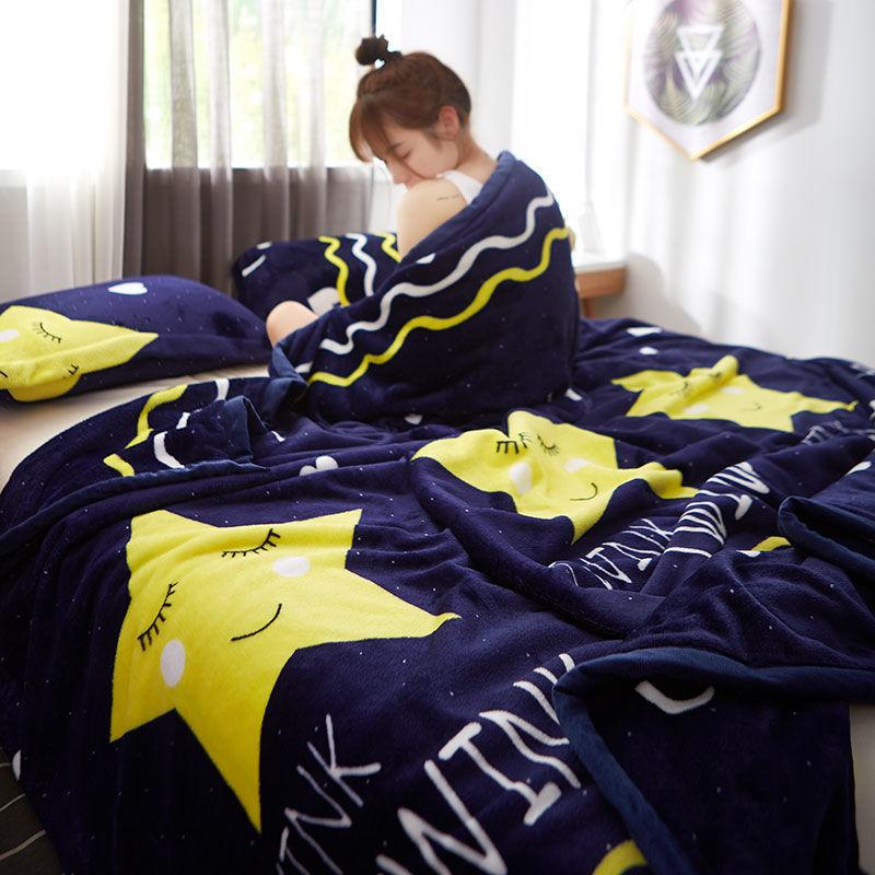 Coral Fleece Blanket Winter Flannel Blanket Cover Blanket Thicken Sheet