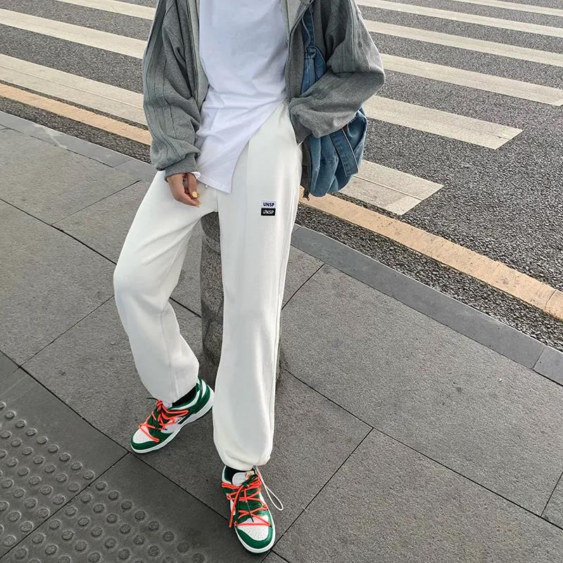 Spring and Summer Korean Style High-waist Wide-leg Sports Casual Pants Female Student Loose-fitting Pants Trend