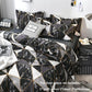Four-piece Cotton Striped Simple Intellectual Style Bed Sheet Quilt Cover Pillowcase Set Household Bedding Double Bed