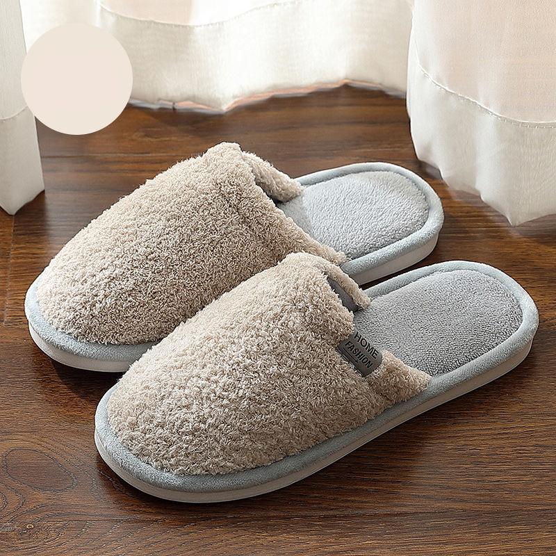 Autumn and Winter Couple Indoor Cotton Slippers Home Slip-proof and Warm Soft-soled Cotton Slippers