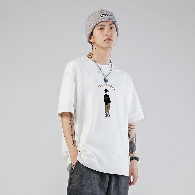 Loose All-match Cotton Casual Round Neck Cartoon Printed Sports T-shirt