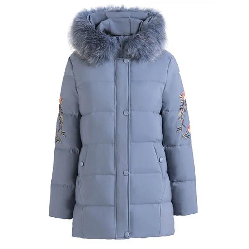 Middle-aged and Elderly Women's Short Down Cotton-padded Jacket Mothers Wear Coat Big Fur Collar Thick Padded Jacket