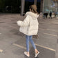Hooded Big Fur Collar Short Lightweight Cotton Jacket Women Winter Loose Bread Jacket Thickened Warm Winter Cotton Jacket Thickened Jacket