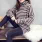Pullover Lazy Striped Sweater Women Autumn and Winter Korean Knit Bottoming Shirt Loose Turtleneck Thick