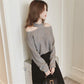 Sexy Hanging Neck Pullover Sweater Solid Color Casual Off shoulder Sweater Autumn Winter Korean Knitwear Long-sleeve Knitted Sweater Jacket Outer Wear