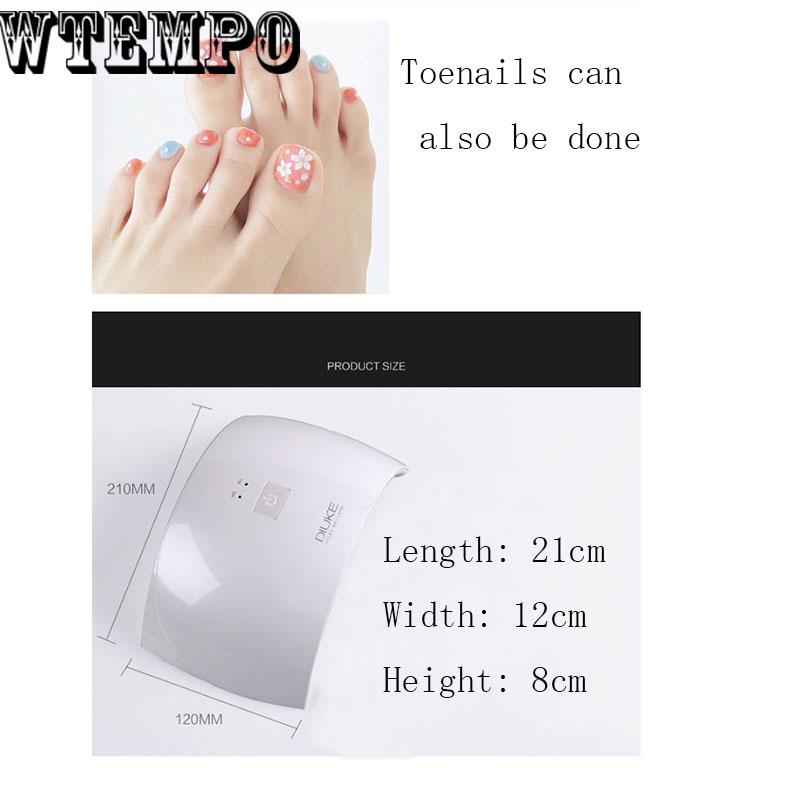 Nail Dryer 24W LED Lamp Nail Dryer 13LEDs for Curing All Gels Manicure Nail Art Gel Polish Varnish