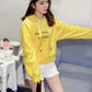 Thin Hooded Character Sweater Women Spring and Autumn All-match Loose Student Clothes