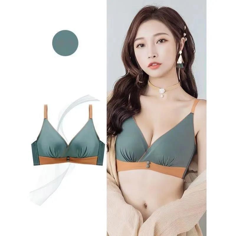 Thin Seamless Underwear Small Chest Gathered Adjusted Closed Anti-sagging No Steel Ring Bra
