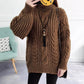 Autumn and Winter Retro Turtleneck Sweater Korean Lantern Sleeve Loose Top Fashion Casual Women Sweater