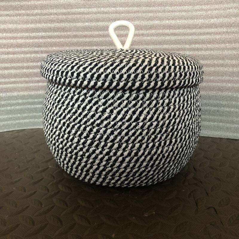 Weaving Storage Box Round Band Cover Basket Strapping Basket Storage Box Cosmetic Storage Basket