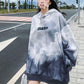 Autumn Winter Plus Velvet Sweater Couple  Loose Gradient Color Tie-dye Hoodie Men  Women Hooded Sweatshirt Unisex