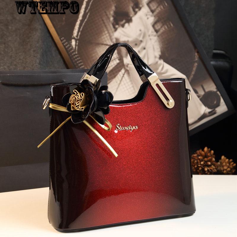 Cross Body Bag Leather Patent Leather Handbag Leather Handbag Simple Shoulder Bag Wild