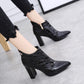 European contracted Boots Woman British Style Boots Martin Boots Autumn Winter High-heeled Shoes