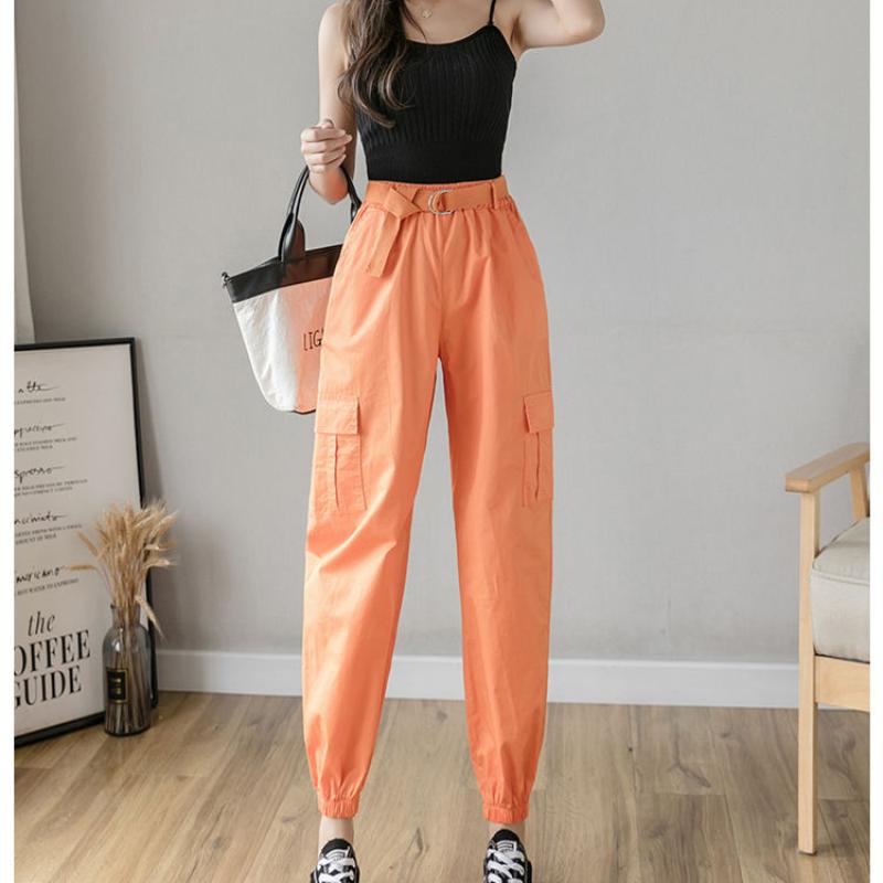 Drawstring Overalls Women's Summer Women's Korean Style Loose Bf Wind Casual Pants High Waist Harem Pants