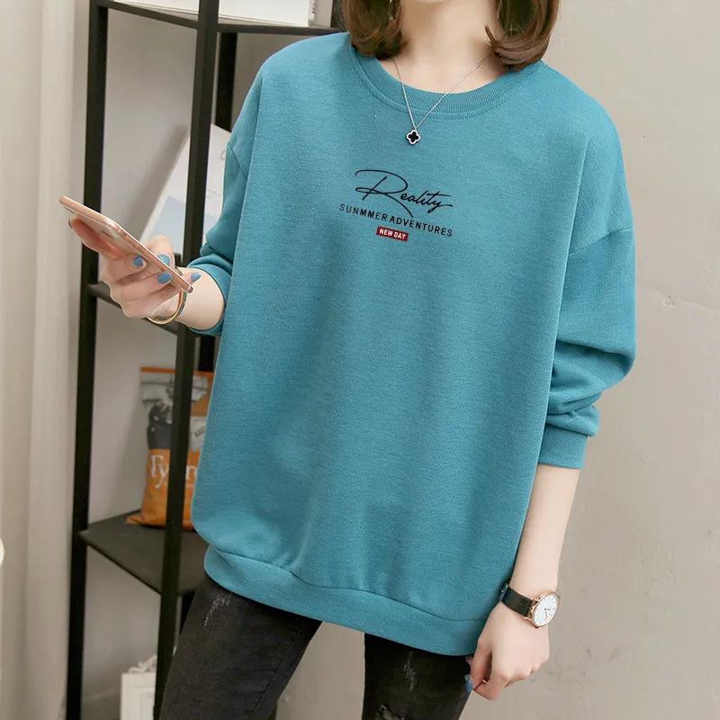 Spring and Fall Fashion Letter Round Neck Loose Women's Casual Sweatshirts