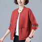 Cotton Spring Jacket Women's Short Loose Large Size Sports Baseball Uniform Casual Long Sleeve Top