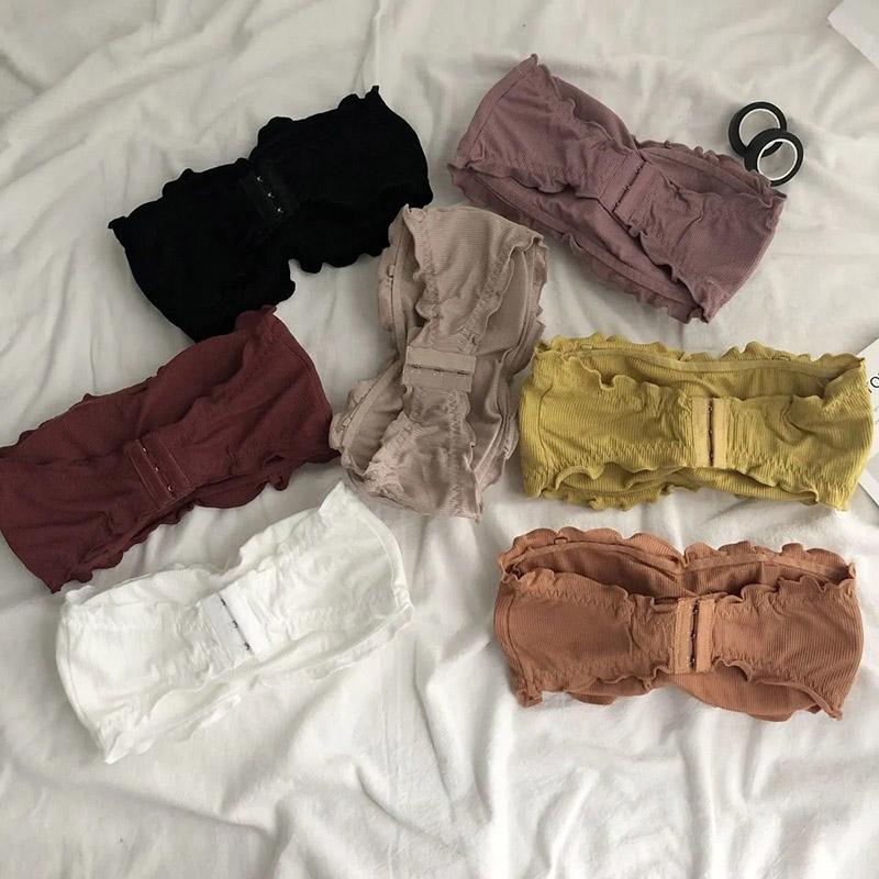 Korean Version of The Anti-glare Beauty Back Invisible Strapless Tube Top Wrap Chest No Steel Ring Underwear Bra