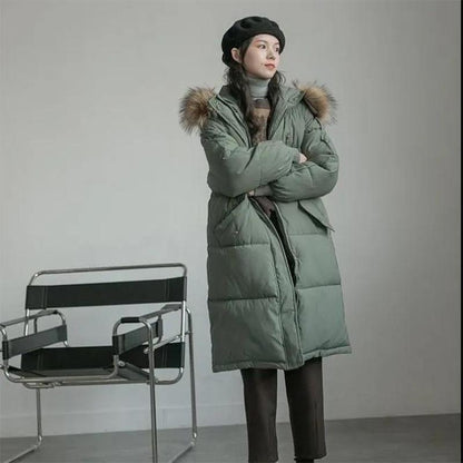 Large Size Cotton-padded Jacket Women's Mid-length Korean Down Padded Jacket Thick Loose Padded Jacket