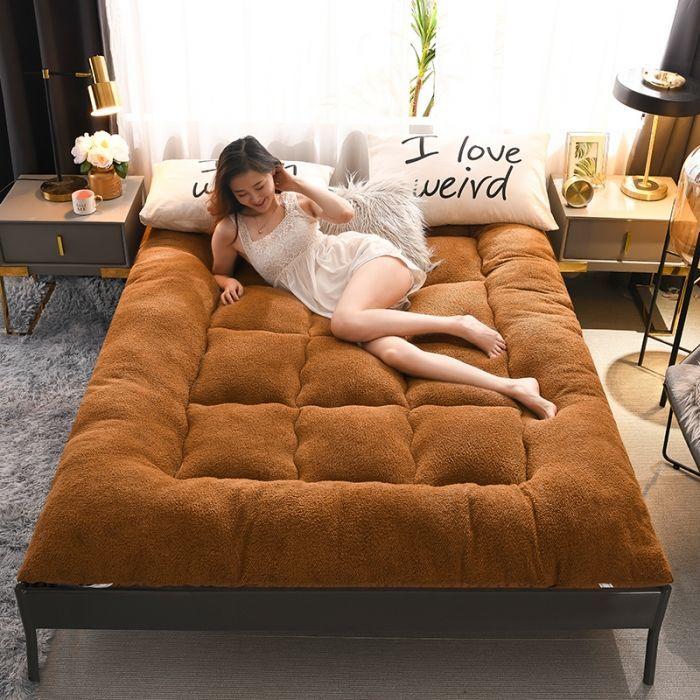 Winter Bedroom Lamb Velvet Household Sleeping Mat Comfortable Warm Bed, Student Dormitory Thick Cushion