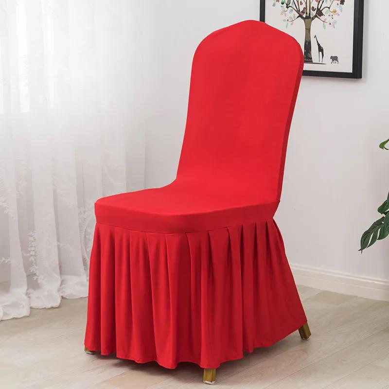 White Red Chair Cushion Cover Home Hotel Restaurant Wedding Banquet Elastic Chair Cover Dust Protection Stool Cover