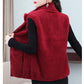 Coral Fleece Warm Outer Wear Women's Vest Double-sided Fleece Vest Stand-up Collar Zipper Sleeveless Jacket Women's Warm Vest