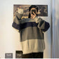 Pofulov Ewild Sweater Winter Coat Round Neck Color Matching Sweater Schoolgirl Loose Loose Lazy