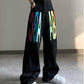 Colored Letters Embroidered Printed Jeans Female Autumn High Waist Straight Student Loose Wide Legs