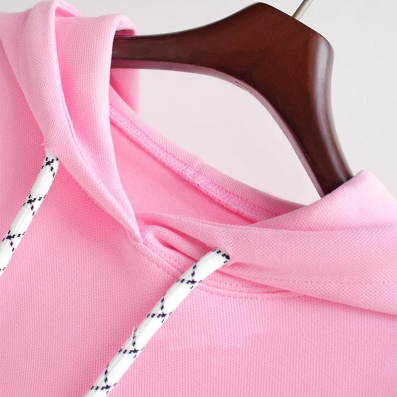 2021 Spring and Autumn Short Hooded Sweater Korean Style Loose Thin Long-sleeved Jacket Women