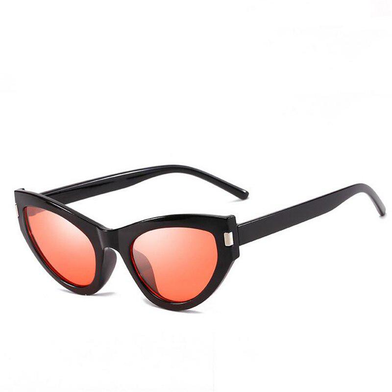 WTEMPO Adult Wrap Sunglasses Women Casual Sunglasses Men Handsome Fashion Black Red White Rivets Dec