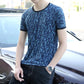 Summer Ice Silk Ultra-thin Breathable Men's Short-sleeved T-shirt Men's Round Neck Half-sleeved T-shirt for Young and Middle-aged People