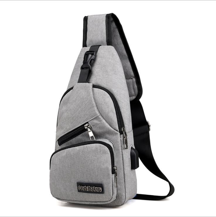 Large Capacity Bag Casual Outdoor Travel USB Charging Port Sling Bag Chest Bag for Men Crossbody Bag