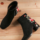 Women's Winter Frosted Coarse Heel Plush Short Boots Large Soft Bottom Embroidered High-heeled Cotton Shoes