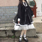 Lolita Style Harajuku Gothic Bandage Sweet Sailor Collar Bow Flare Sleeve Lace Dress Kawaii Ruffles Girl Cosplay Japanese Dress