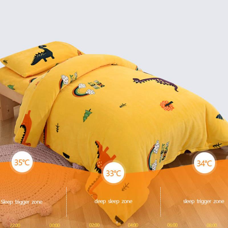 Milk Velvet Kindergarten Quilt Lunch Break Three-piece Set Thickened Children's Small Quilt Autumn and Winter Plus Velvet Soft Quilt Bed Set
