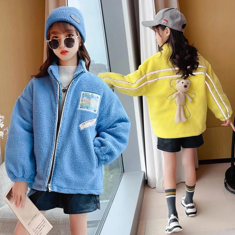Winter Girls Plus Cotton Padded Jacket Autumn and Winter Warm and Windproof Cotton Coat