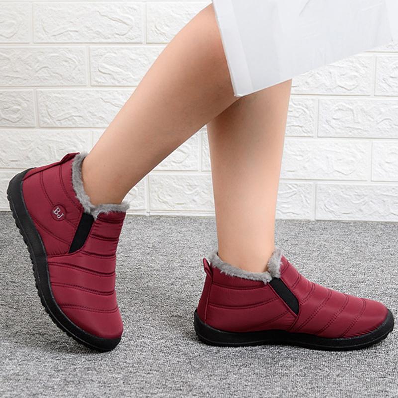 Women's Winter Waterproof Boots Cotton Shoes Women's Snow Boots Non-slip Warmth and Velvet Thick Cotton Boots