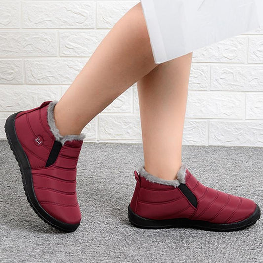 Women's Winter Waterproof Boots Cotton Shoes Women's Snow Boots Non-slip Warmth and Velvet Thick Cotton Boots