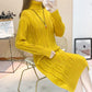 Casual Knitted Dress Women Autumn Long Sleeve Solid Sweater Dress Winter Ladies Bottom Dress