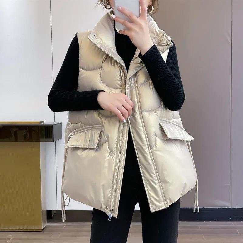 Cold-proof Vest Women's Down Cotton Regular Style Autumn and Winter Loose and Thick All-match Coat
