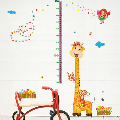 [sticker ]Cartoon Giraffe Height Wall Stickers For Kids Rooms Nursery Children Bedroom Decals Vinyl