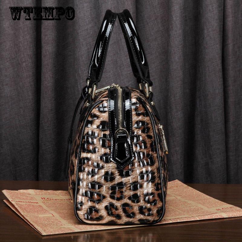 Leather Shoulder Bag Female Leopard Pure Leather Women's Leather Bag Portable Diagonal
