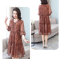 Dress Female Summer Five-point Sleeves Loose Mesh A-line Skirt Light Mature Style Foreign Style Large Size Skirt Summer
