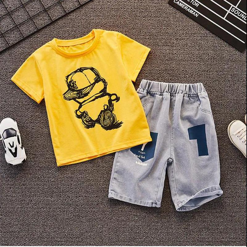 Summer Children's Set Pure Cotton Short Sleeve 2-piece Clothes Boy's Clothing Set Baby Toddler Clothing for Boy