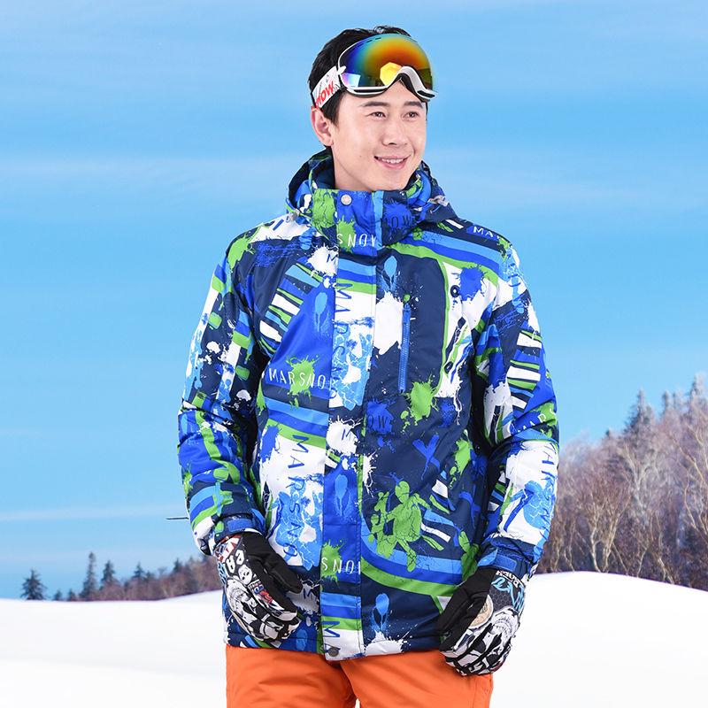 Men's Ski Wear Outdoor Warmth Thickening Plus Size Ski Jacket Windproof and Waterproof Single Board Double Board Winter Travel Ski Equipment