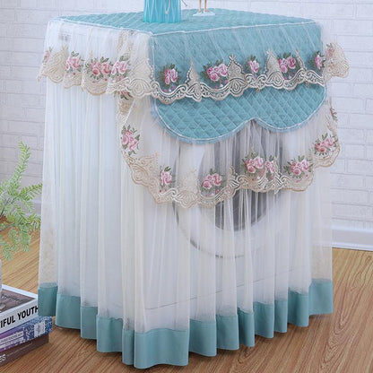 Lace Washing Machine Cover Dustproof Embroidery Floral Home Decor Protector Washing Machine Covers