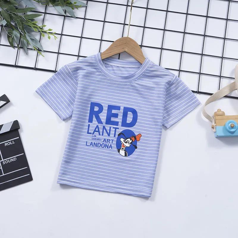 Children's Short-sleeved T-shirt Summer Thin Section Cool Body Cool and Breathable Children's Striped T-shirt Children's Vest
