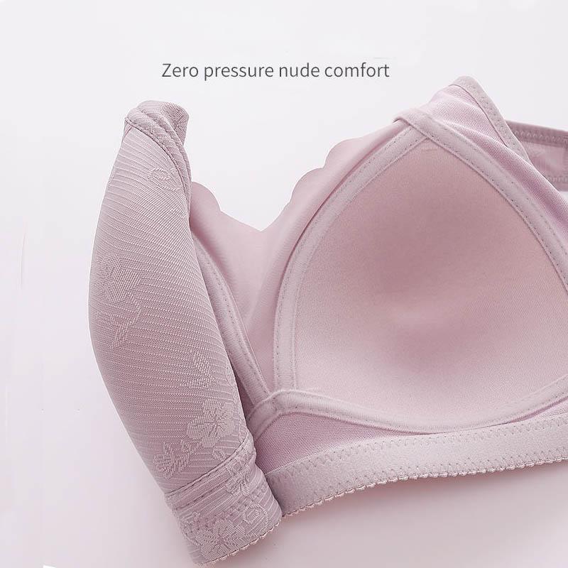 Large Size Underwear Upper Support Anti-sagging Side-receiving Anti-glare No Steel Ring Gathering Cotton Comfortable Sweat-absorbing Breathable Bra