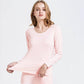 Women Winter Thermal Underwear O-neck Tops Pants Female Autumn Tight Suit Thicken Windproof Comfortable Soft Lining Long Sleeve High Elasticity Slim