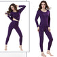 Women Long Sleeve Thermal Underwear Winter Thicken Tight Suit Sexy Pajamas Autumn Spring Windproof High Elasticity Slim Body Comfortable Breathable