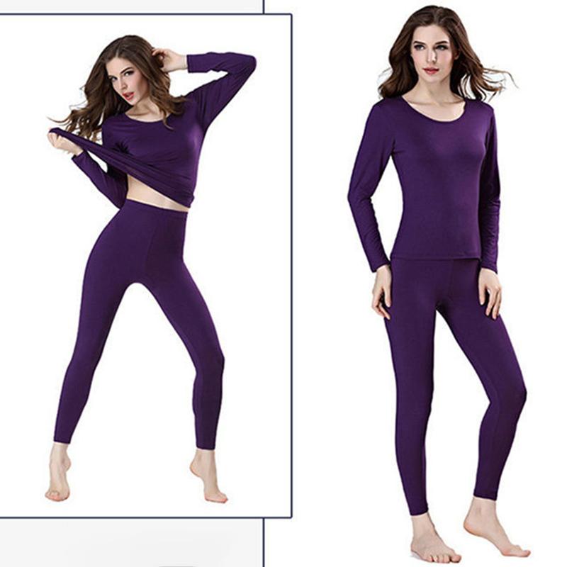 Women Long Sleeve Thermal Underwear Winter Thicken Tight Suit Sexy Pajamas Autumn Spring Windproof High Elasticity Slim Body Comfortable Breathable